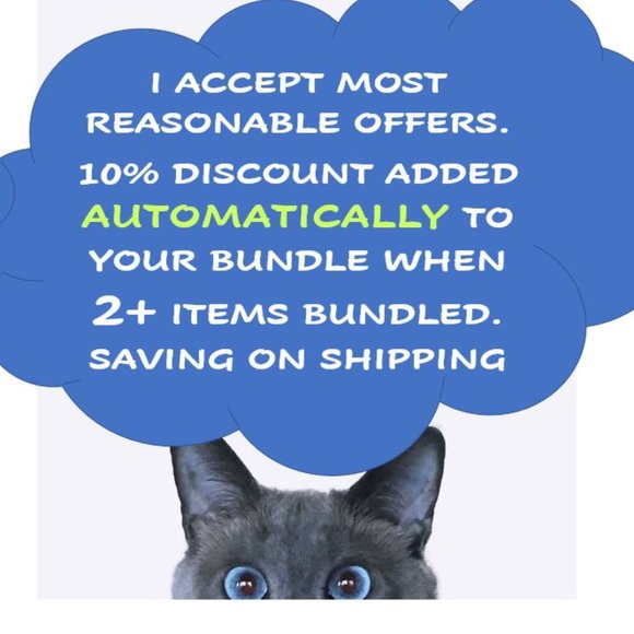 Cat Kitty Medium size Feeding Bowl Blue 2 pieces USED - Picture 7 of 9